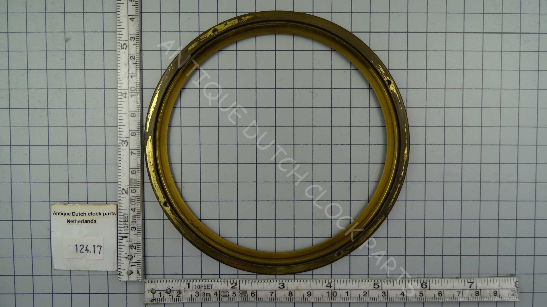 BRASS ROUND RING TO HOLD GLASS FOR BAROMETER Ø 14 CM