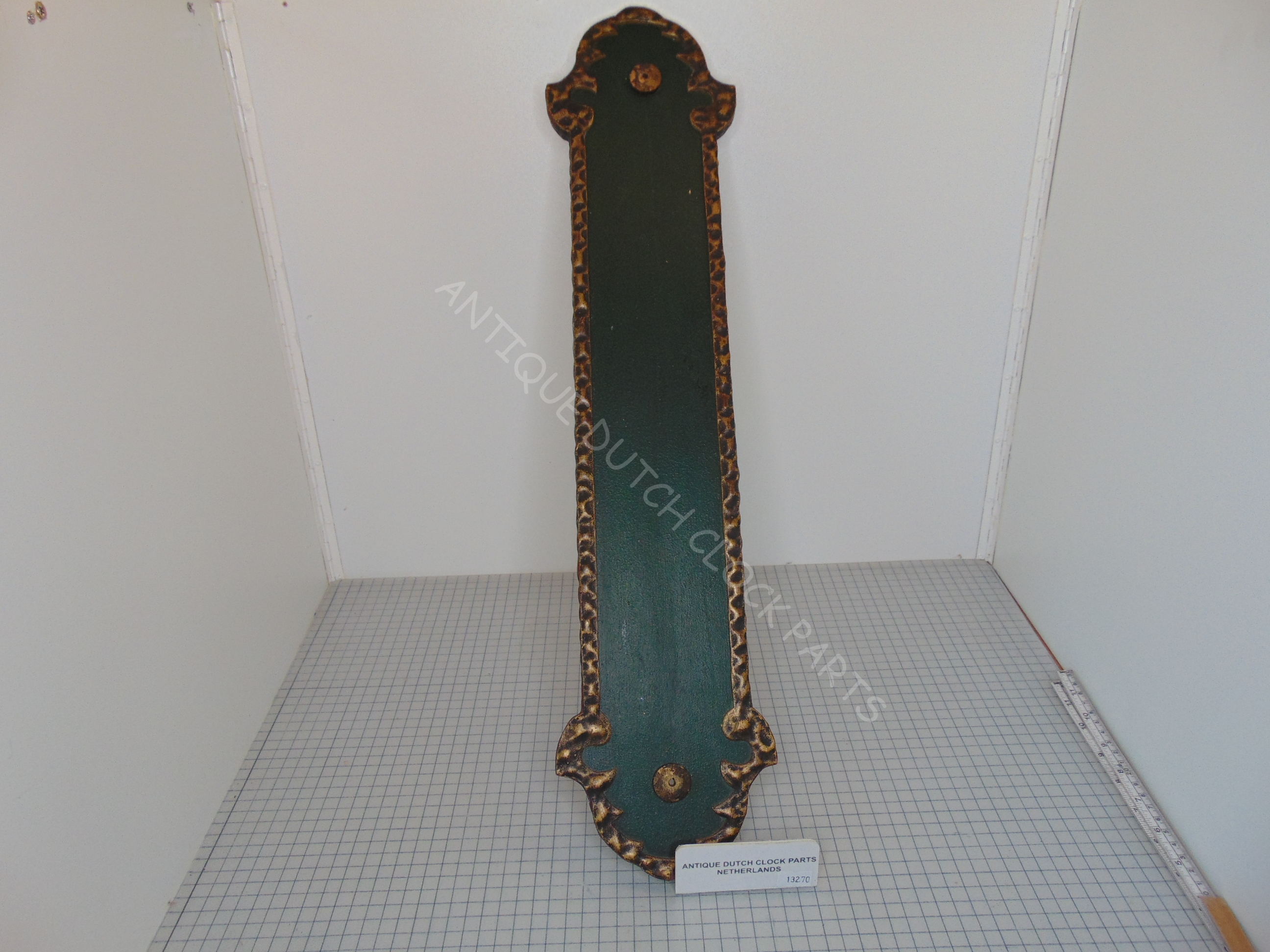 GREEN BAROQUE BACK BOARD FOR GRAVITY OR SAWTOOTH CLOCK WARMINK ANNO 1750
