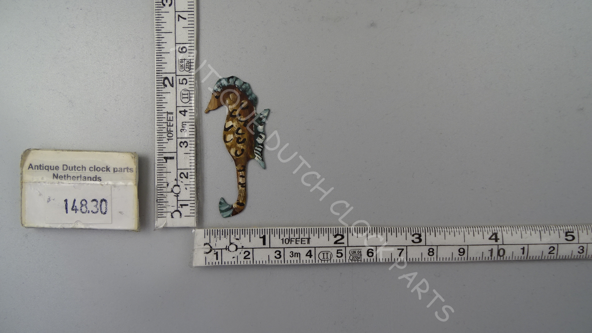 BRASS SEA HORSE FOR THE ANIMATION IN A DUTCH FRIESIAN TAIL CLOCK WITH MOVING ...