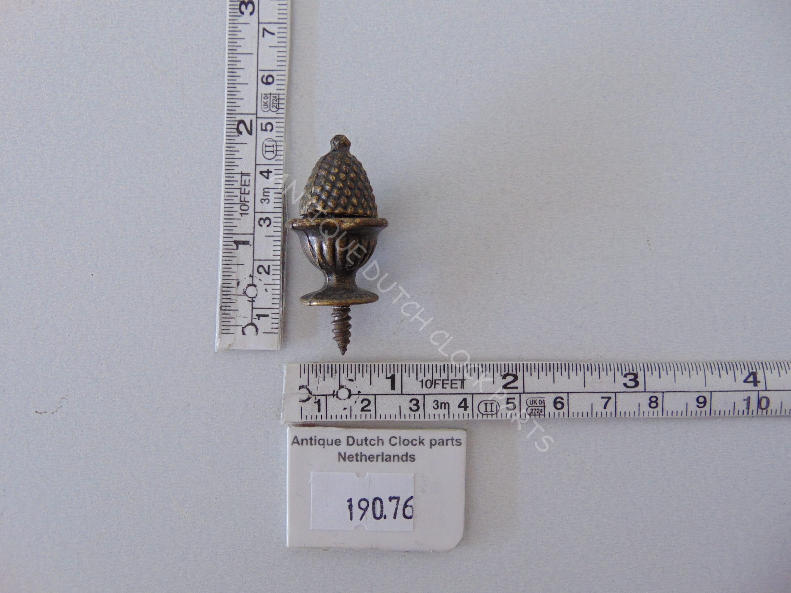 BRASS ACORN FOR TOP OF WARMINK TABLE CLOCKS