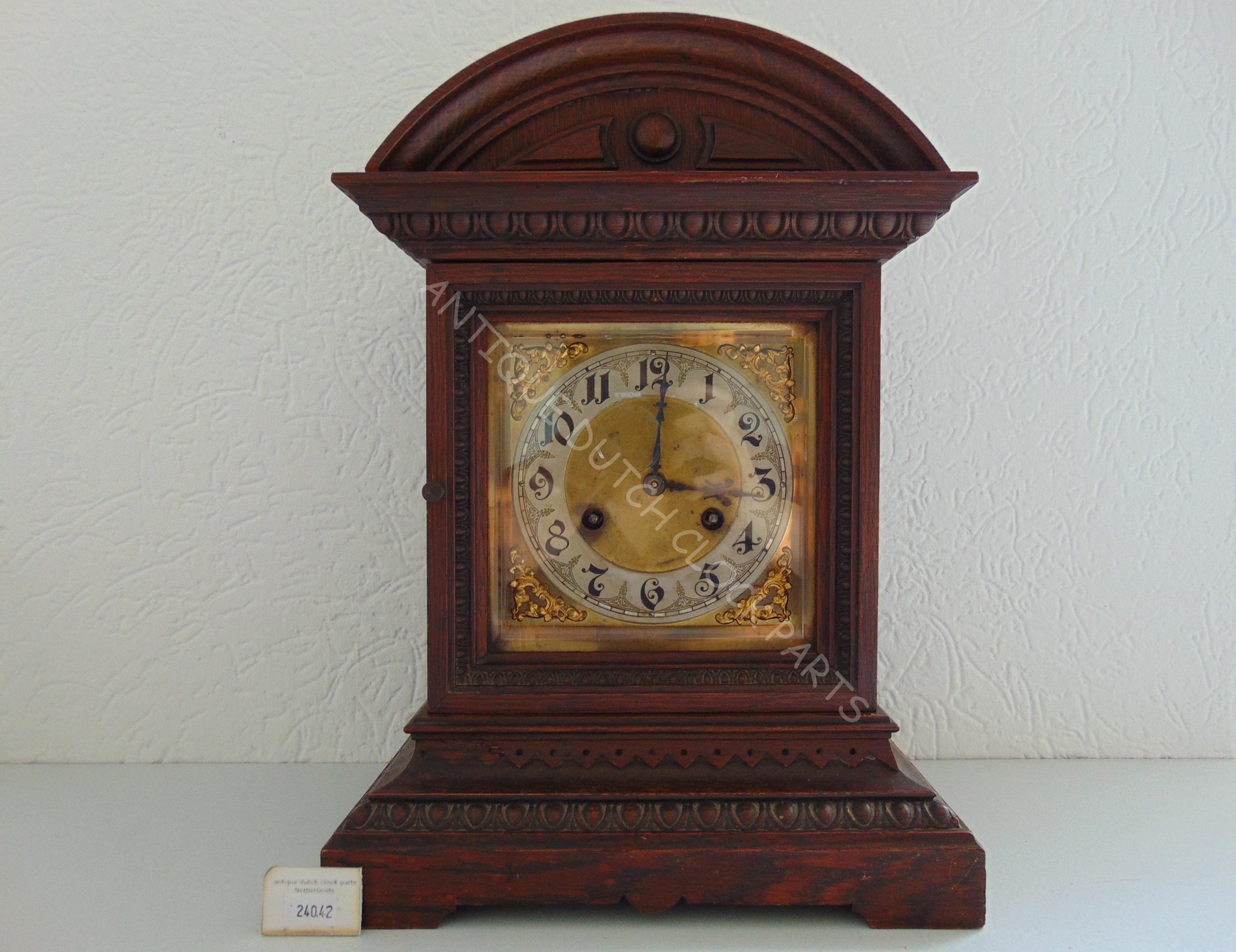 EXCEPTIONAL RARE JUNGHANS OAK TABLE CLOCK QUARTER CHIME DOUBLE