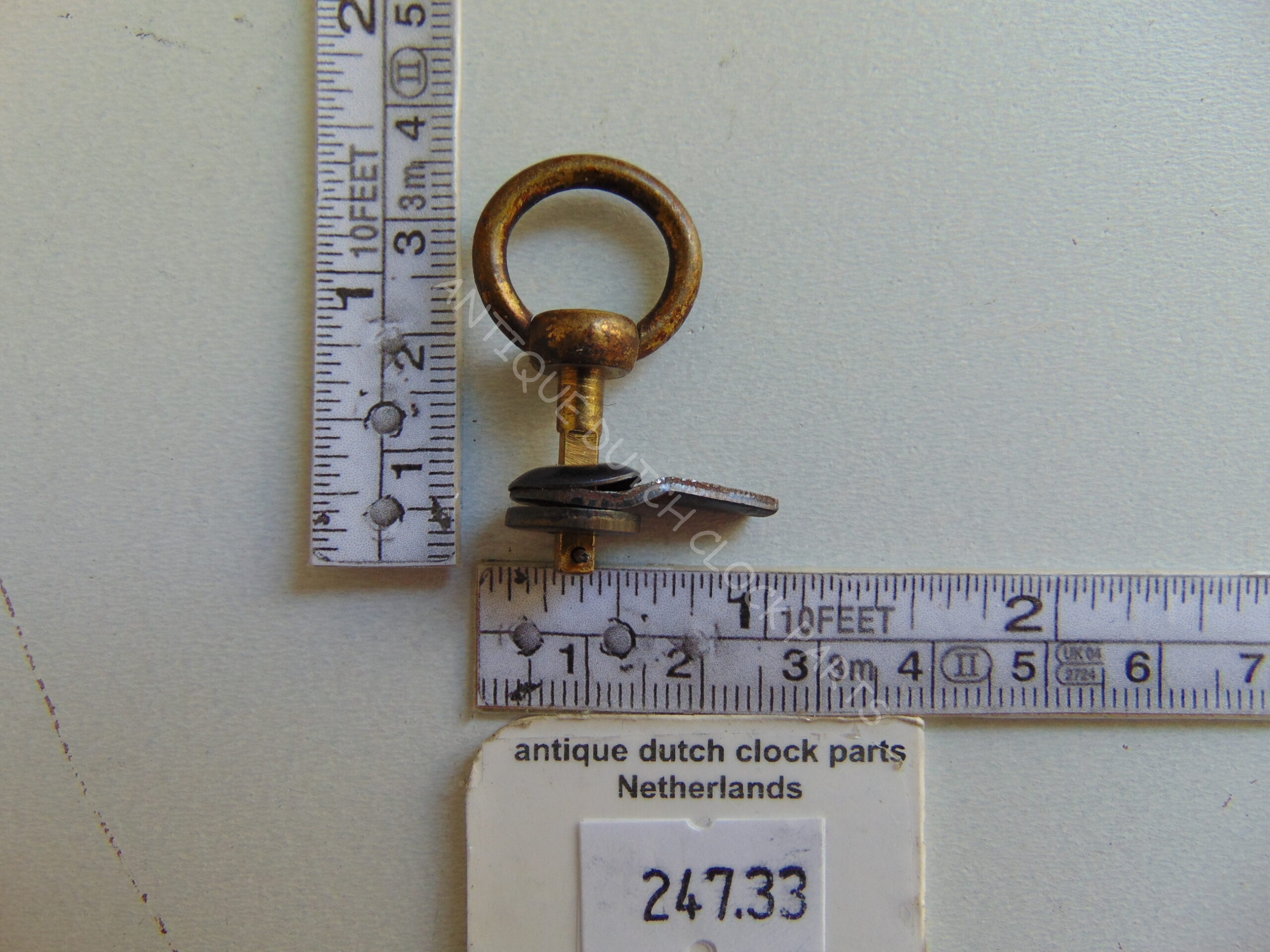 ORIGINAL BRASS DOOR LATCH FOR A GERMAN MANTEL CLOCK