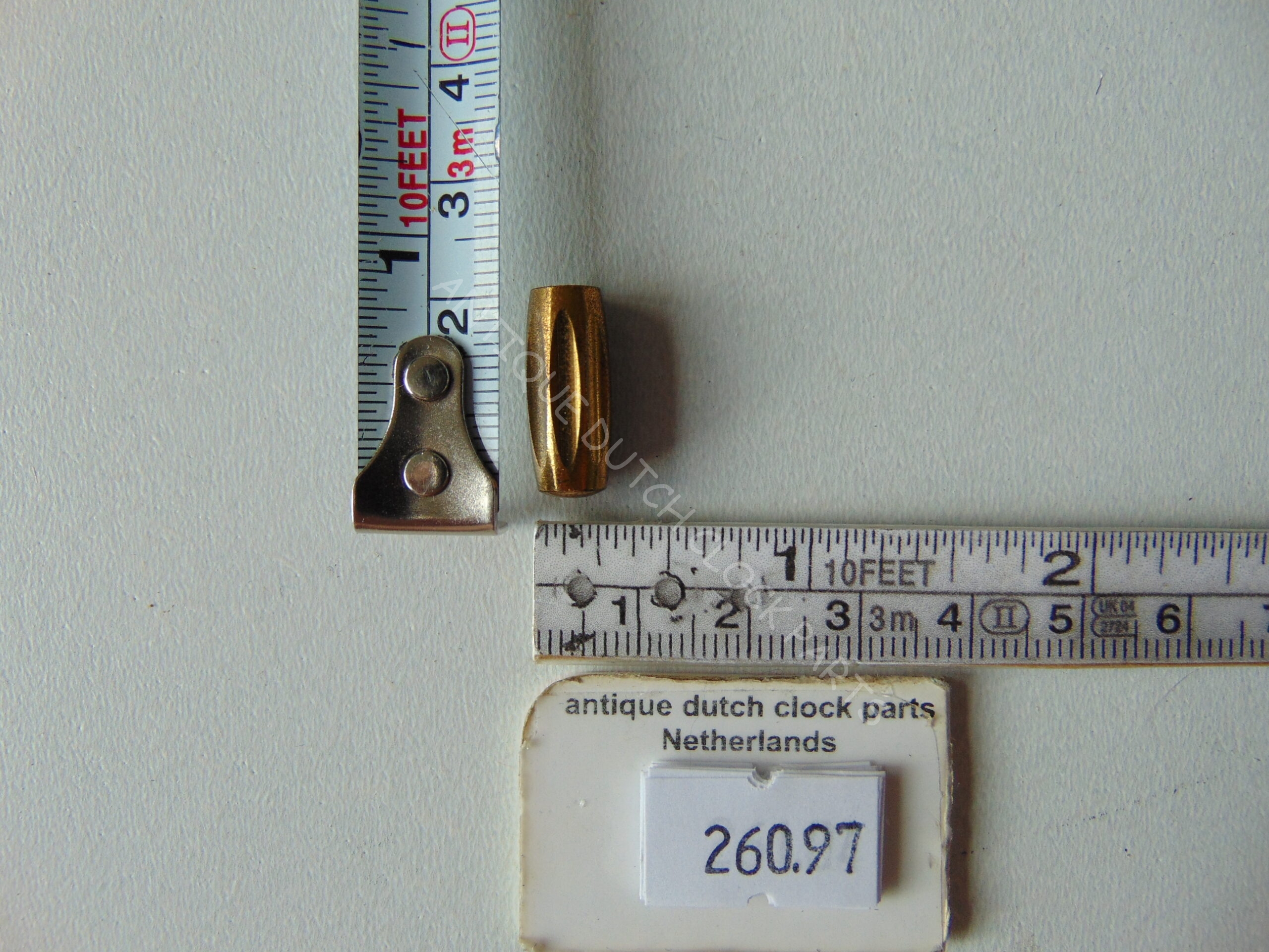 ORIGINAL BRASS FEET FOR A GERMAN ELECTRIC KUNDO CLOCK CASE 3/4″ OR 1,8 CM TALL