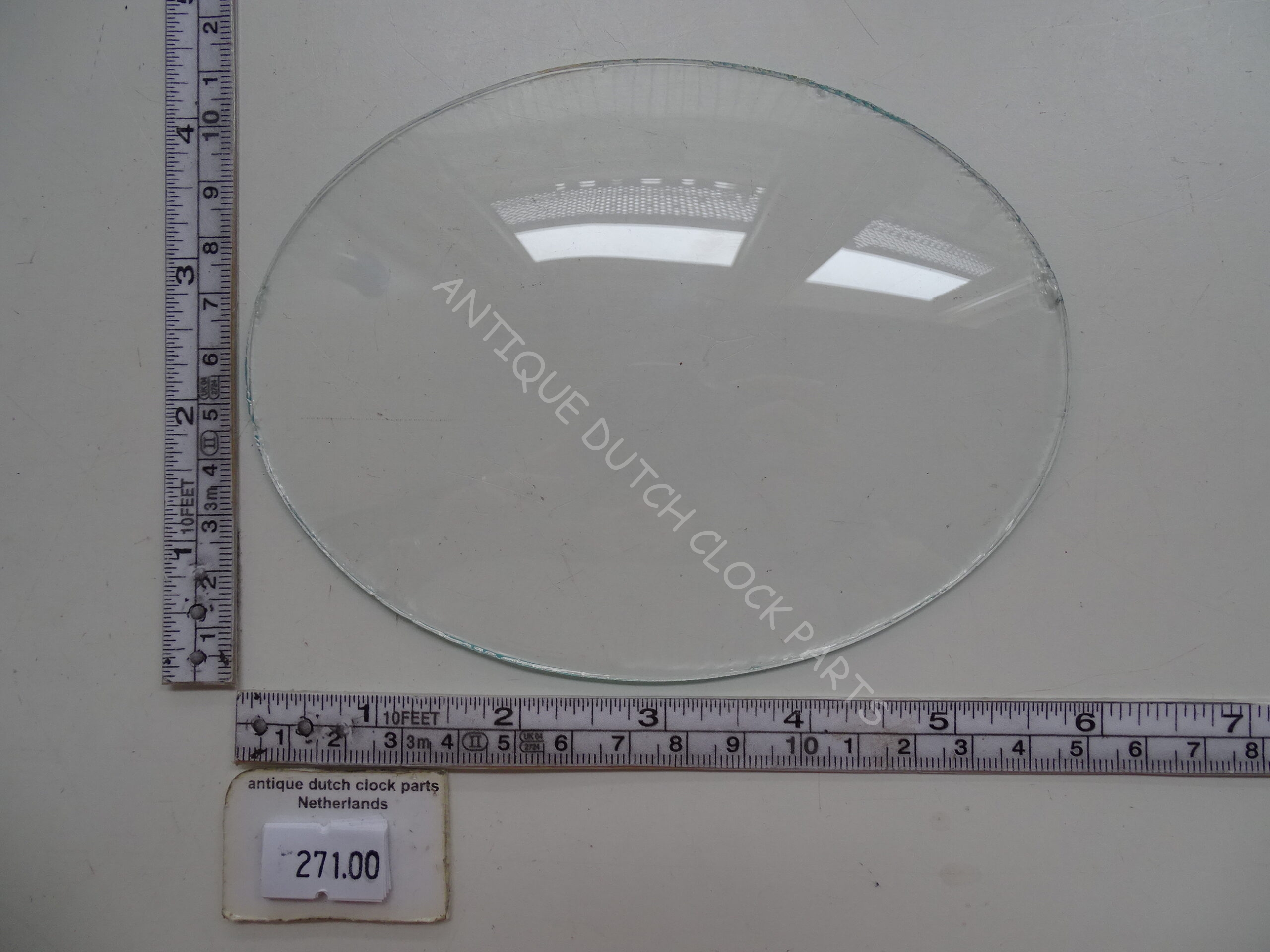 OVAL CONVEX CLOCK GLASS 5 3/4" OR 14,6 CM WIDE AND 4 3/8" OR 11 CM TALL
