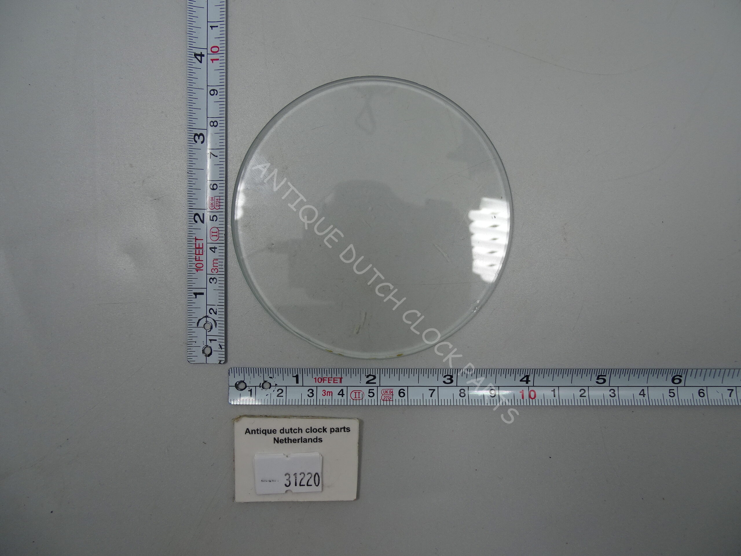 FLAT ROUND GLASS WITH A BEVELED EDGE Ø 3 5/8″ OR 9,1 CM