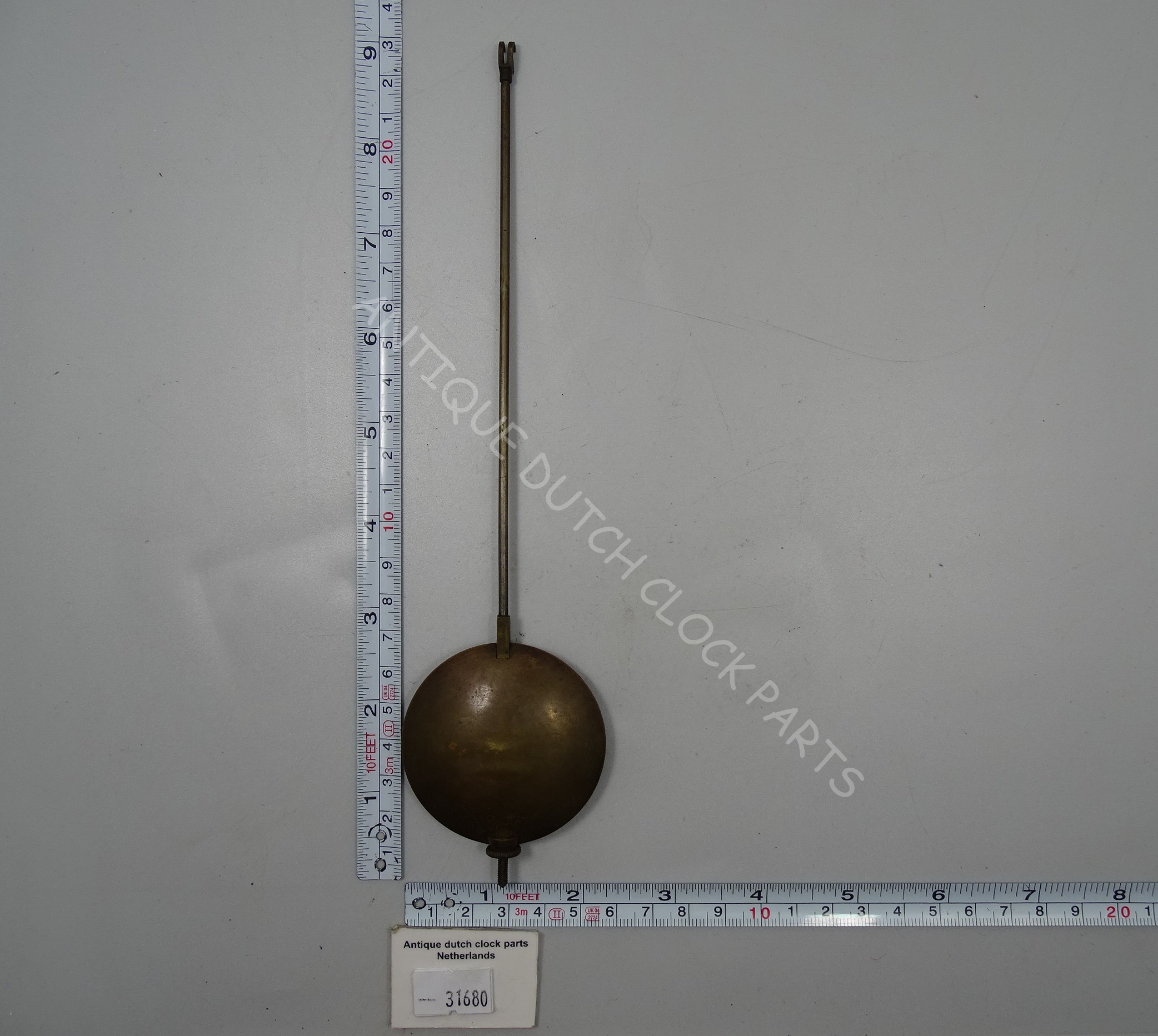 BRASS PENDULUM FOR A FRENCH BROCOT CLOCKWORK 9" OR 22,8 CM LONG