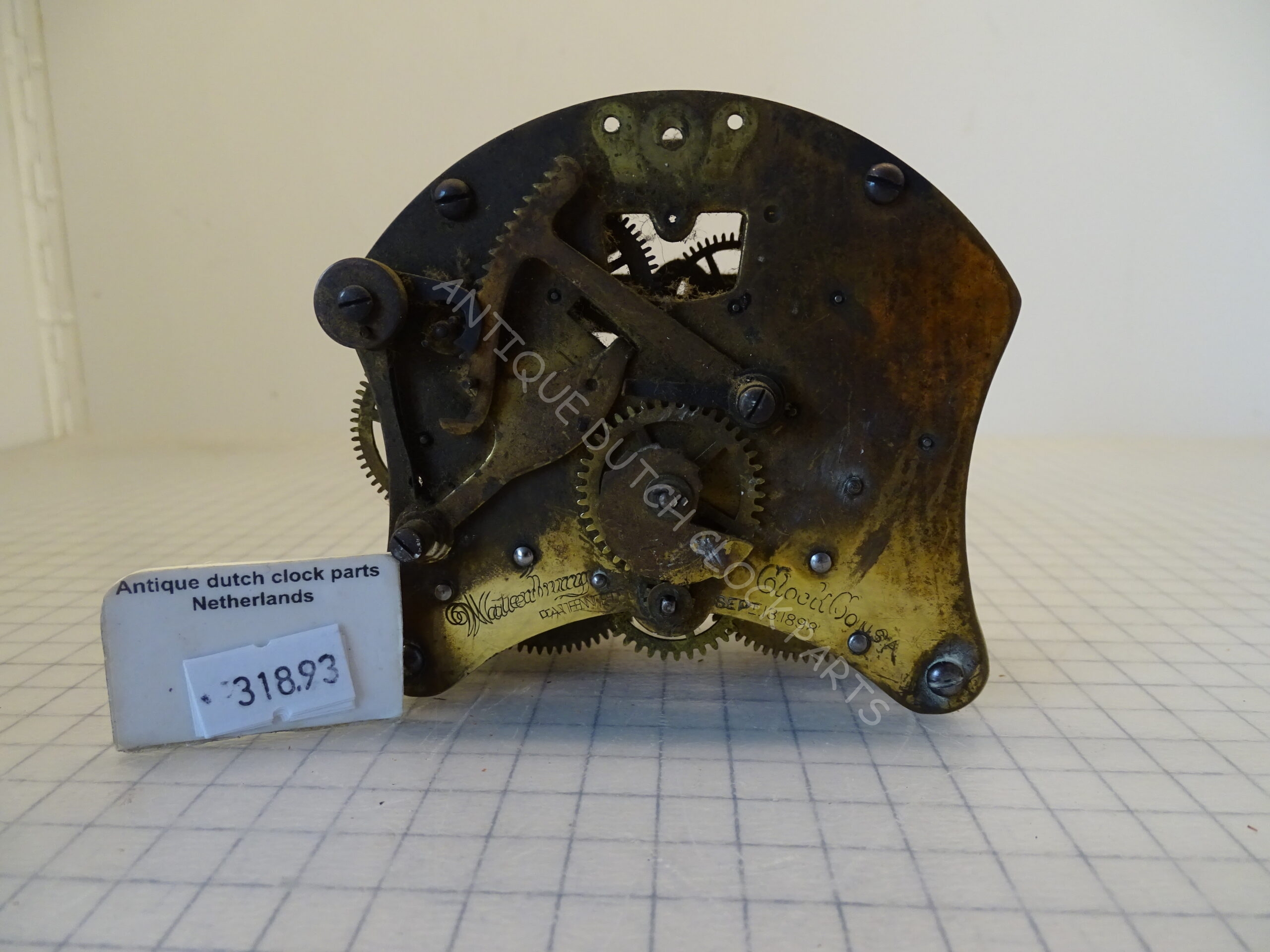PARTS WATERBURY CLOCKWORK WITH A FRENCH BROCOT ESCAPEMENT