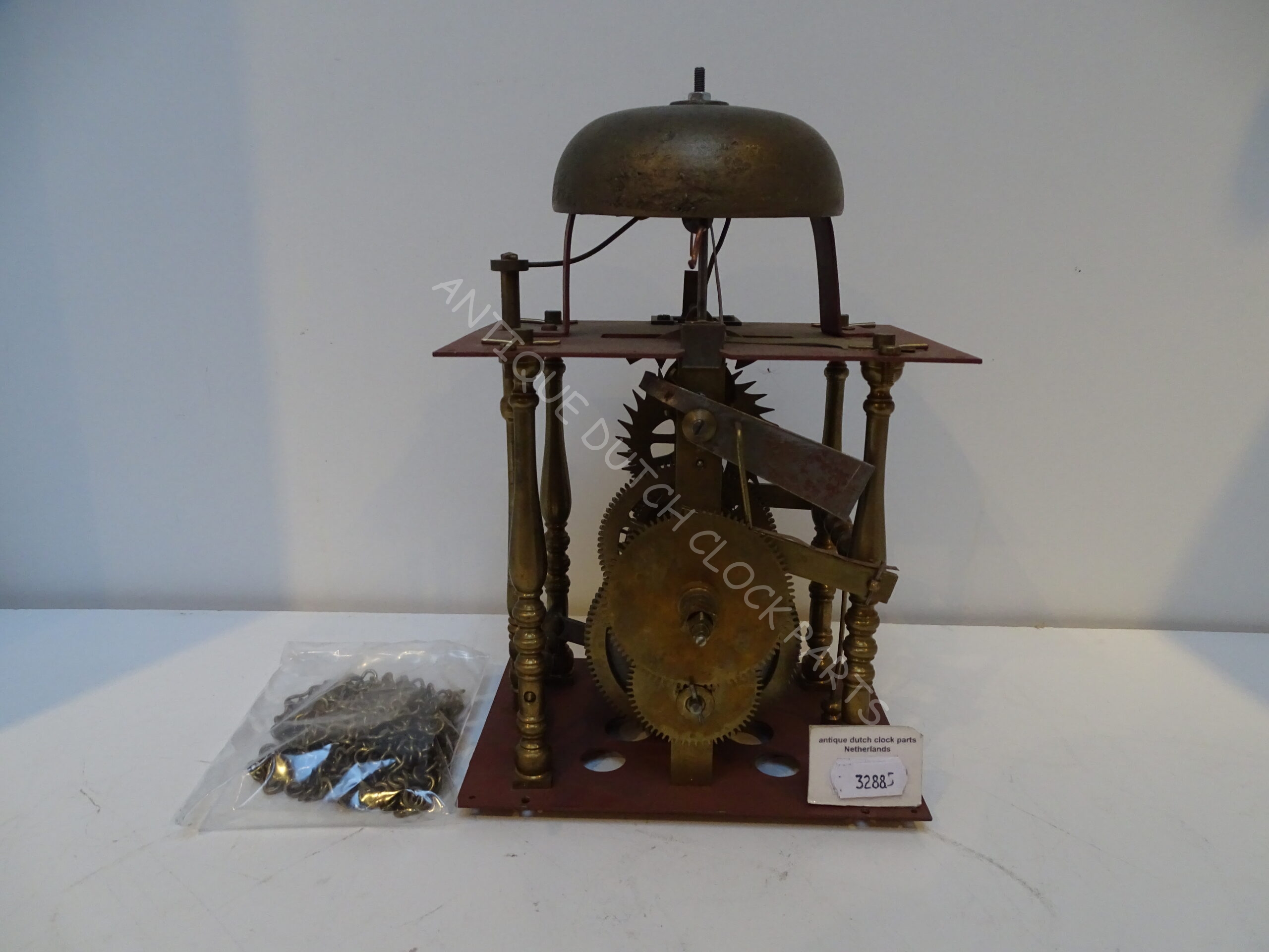ANTIQUE OVERHAULED FRIESIAN TAIL CLOCKWORK WITH ALARM EXCELLENT WORKING CONDI...