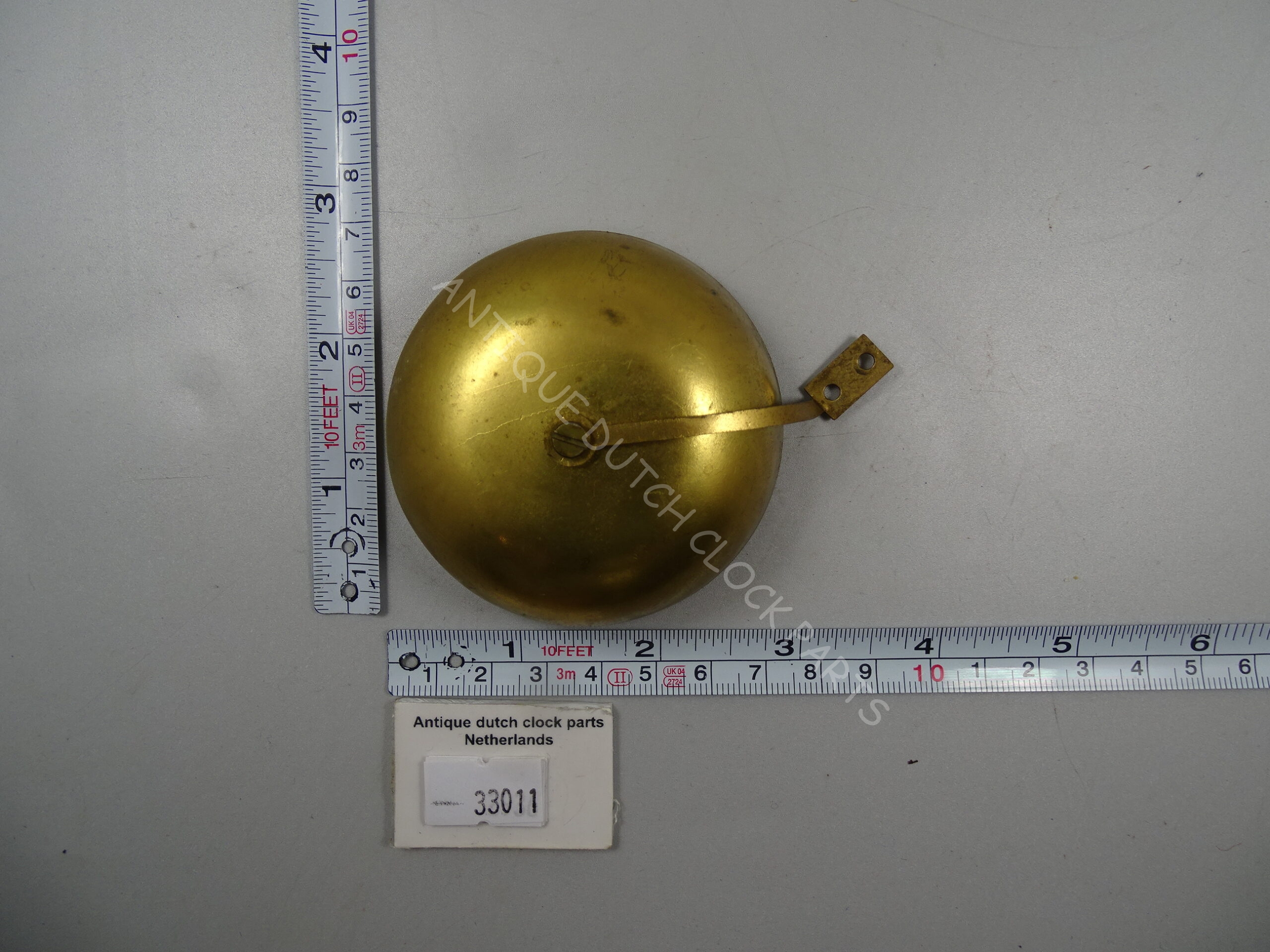 BRASS BELL WITH SUPPORT FOR DUTCH SCHIPPERTJE CLOCK SUITABLE WITH UW 7/56